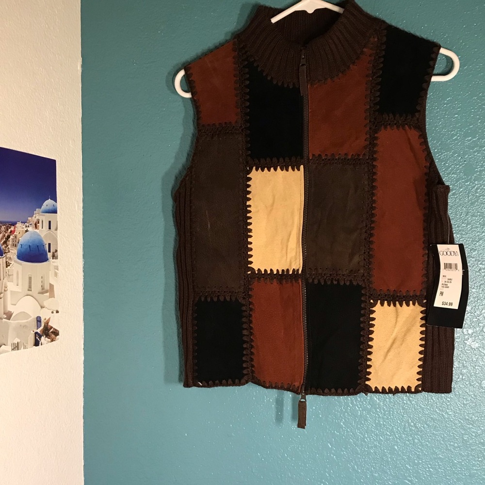 Patchwork 100% Leather Planet & Company Vest